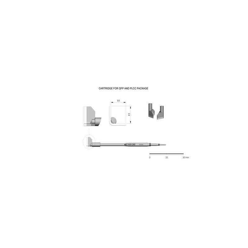 C420-280 Tip cartridge QFP and PLCC 11.0mm (each but pair required)