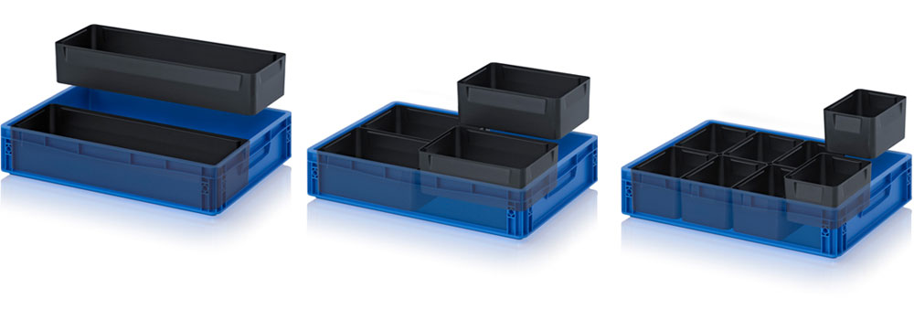 ESD INSERTABLE BINS FOR ESD EURO CONTAINERS