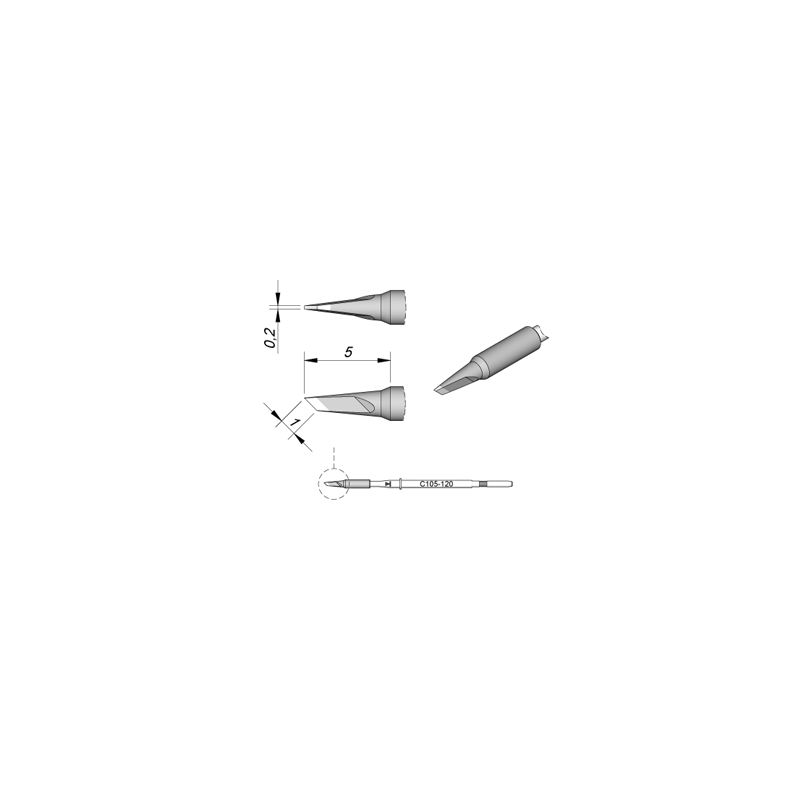 C105-120 Tip Cartridge 1.0 x 0.2mm