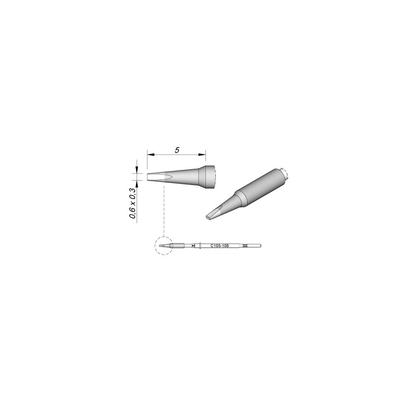 C105-108 Tip Cartrdige 0.5 x 0.3mm