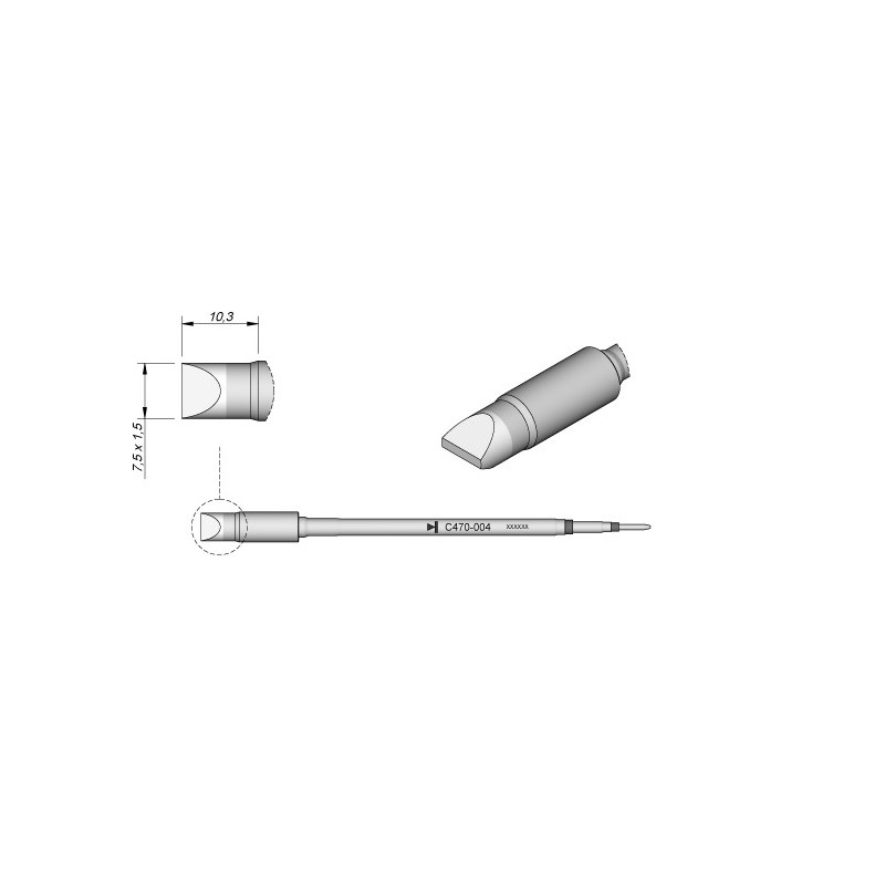 C470-004 Tip cartridge 7.5mm x 1.5mm chisel