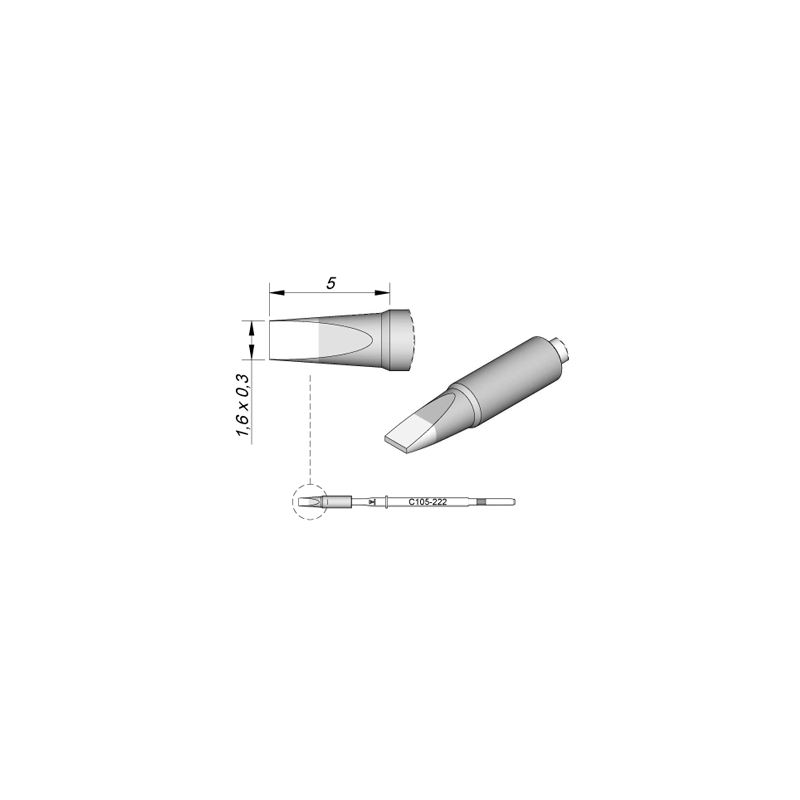 C105-222 Tip Cartridge 1.6 x 0.3mm