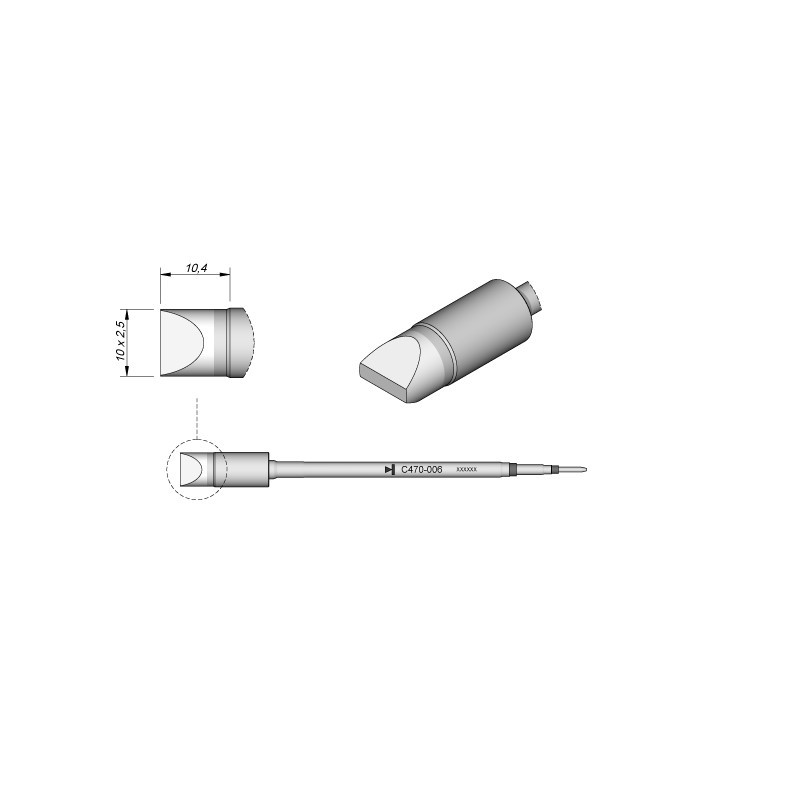 C470-006 Tip cartridge 10mm x 2.5mm chisel